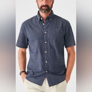 Faherty Blue and White Casual Button Down Shirt